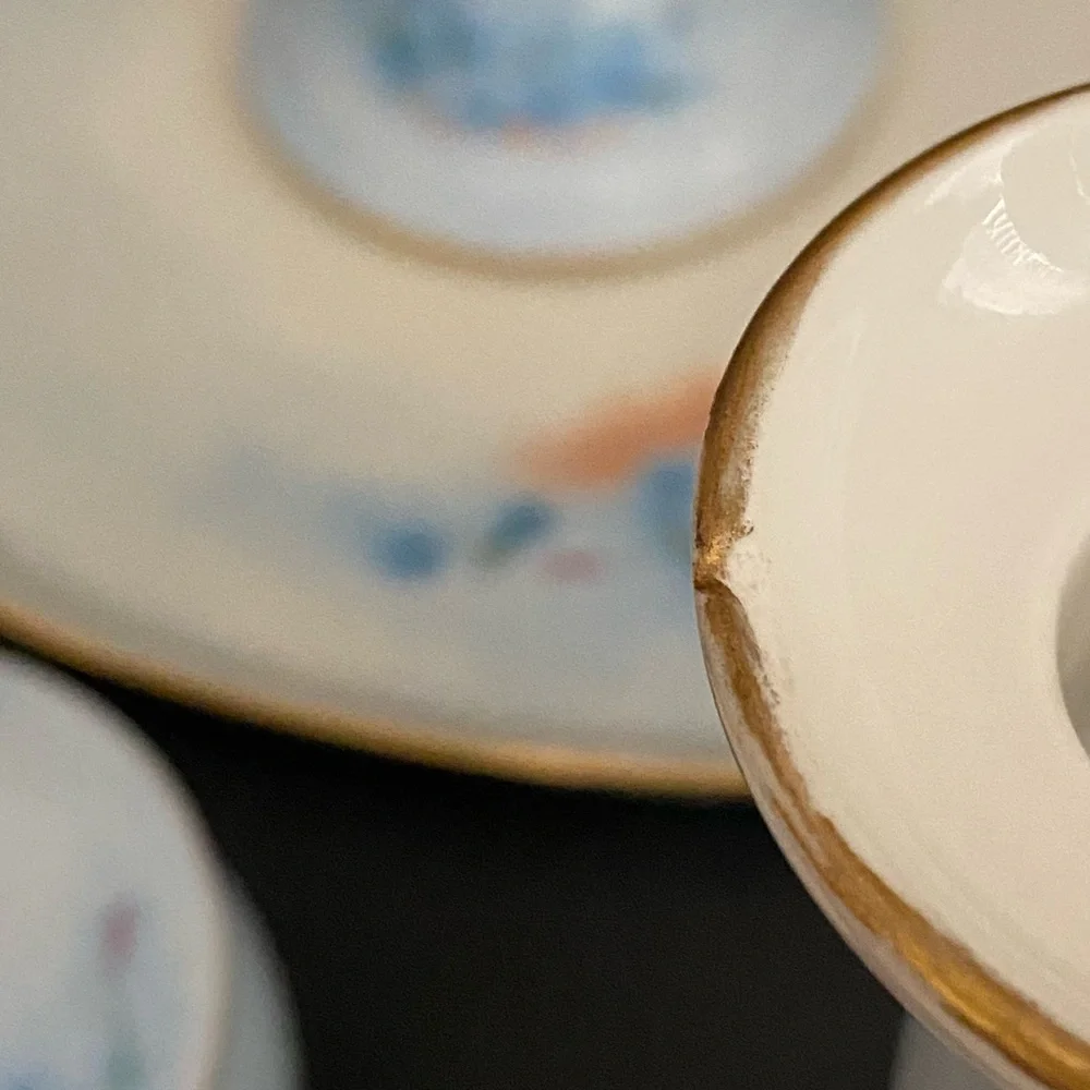 Vintage Haviland NV Hand Painted Dresser Set Of 6 Vanity Tray Porcelain Limoges